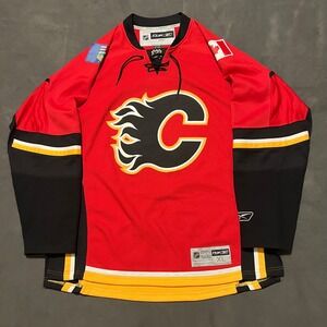Calgary Flames Reebok NHL Hockey Home Jersey Red Black Adult Size XL Red